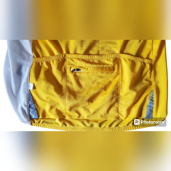 Cannondale Short Sleeve Cycling Jersey Full Zip Medium Yellow Black Wht Pockets - Picture 3 of 7